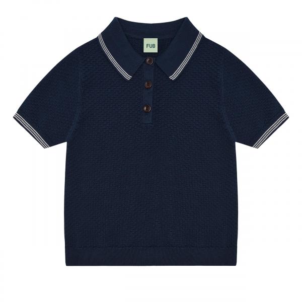 Organic Cotton Pique Short Sleeves Knit Polo Dark Navy