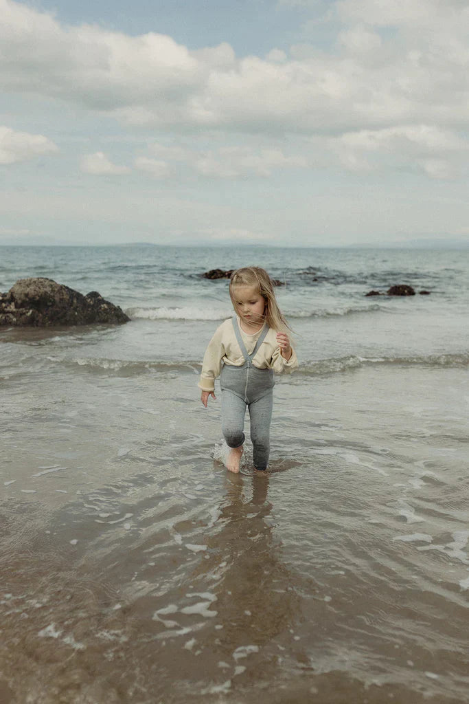 Footless Organic Cotton Tights Marshmallow Sky