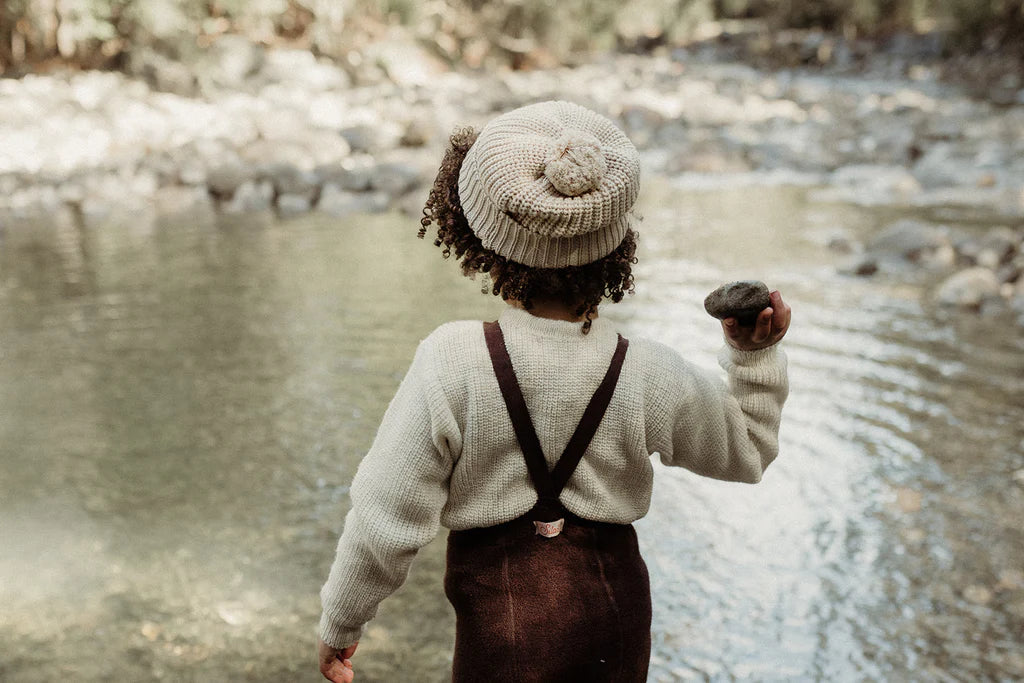 Teddy Organic Cotton Tights Footless Chocolate