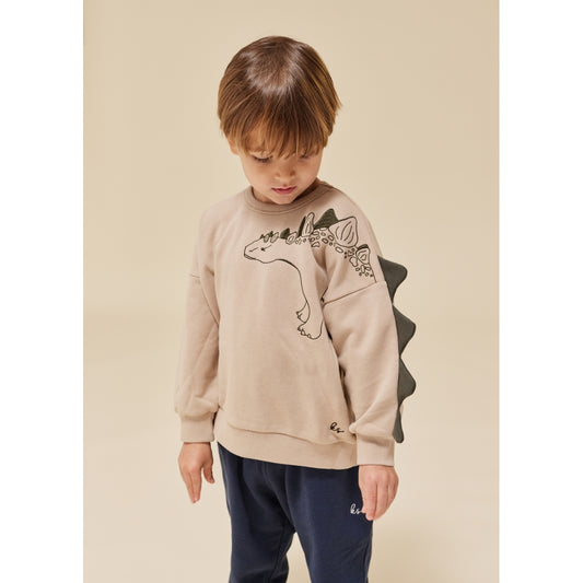 LOU Animal Spike Dino Organic Cotton Sweatshirt