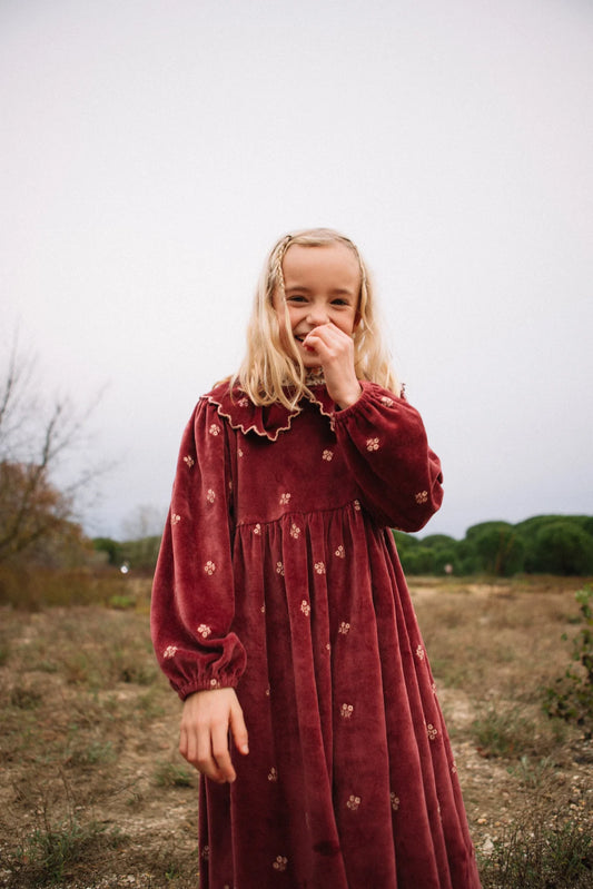 Valeria Organic Cotton Dress Rosewood