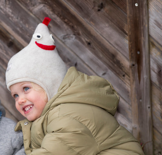 Pickapooh Wool Funny Balaclava Merino Wool Hat Natural Melange