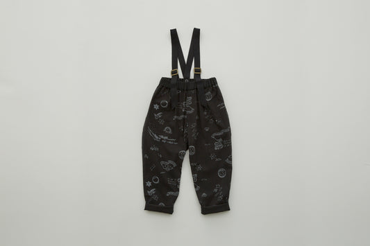 Aurora Tarina Printed Cotton Trouser Black