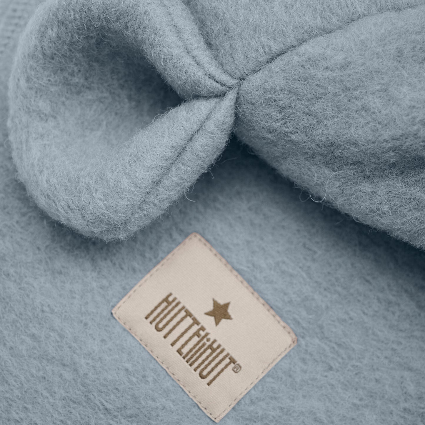 Bear Balaclava Ears Merino Wool Hat Light Blue