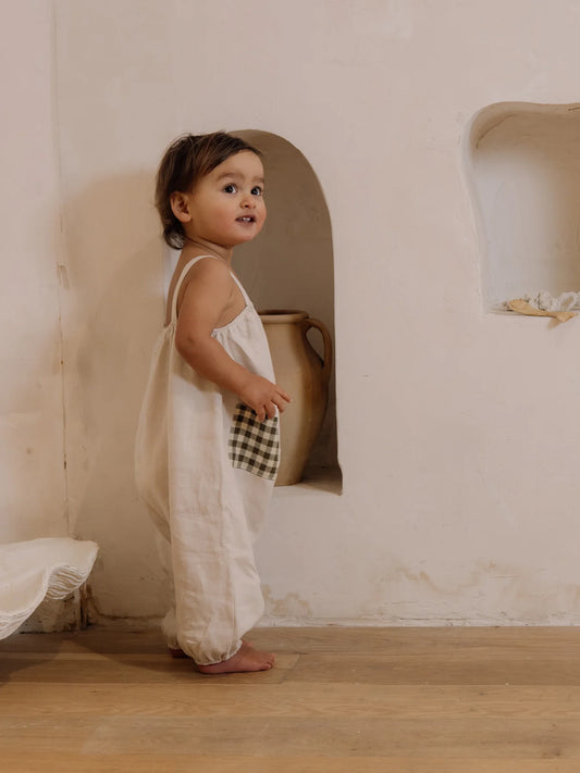 Ceramic White Artisan Organic Cotton Jumpsuit