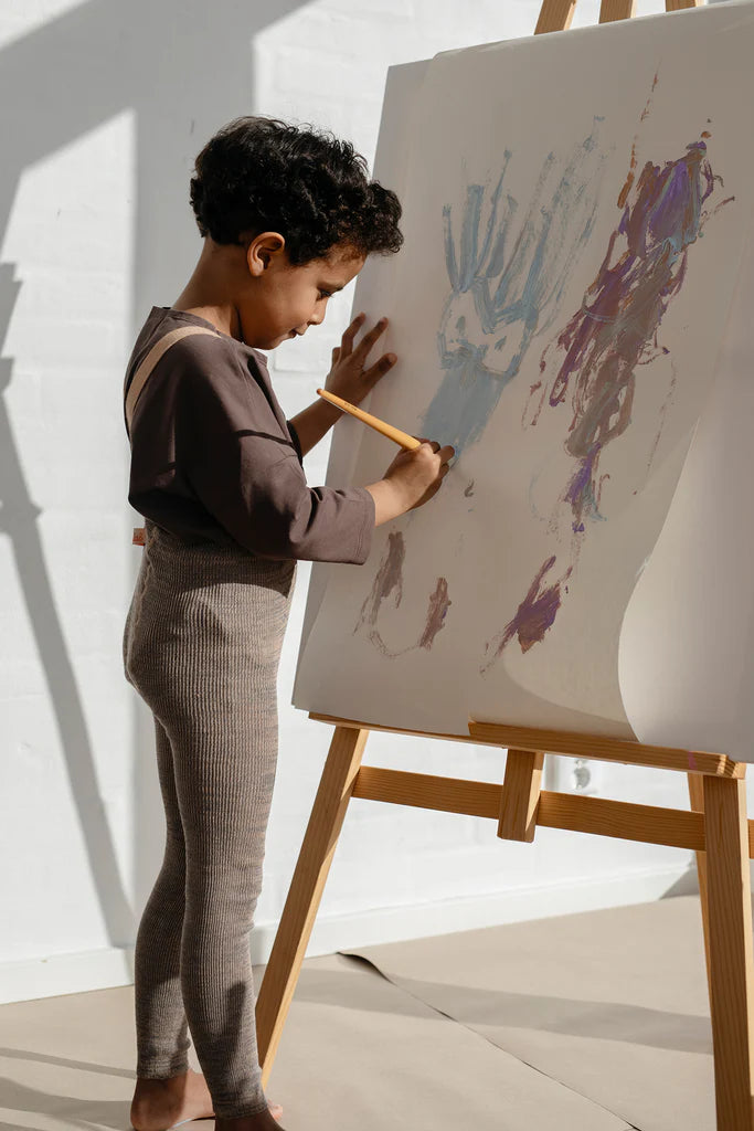 Footless Organic Cotton Tights Charcoaly Brown