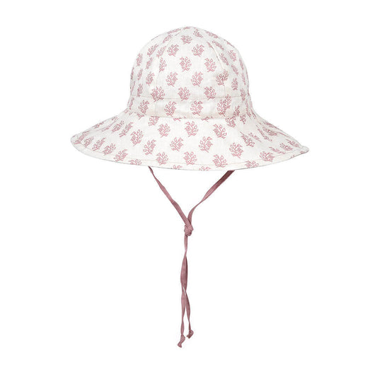 Girls Bucket Linen Sun Hat Pippa / Rosa