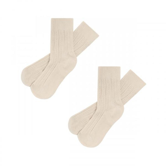FUB 1 Pack Classic Organic Cotton Ribbed Socks Ecru