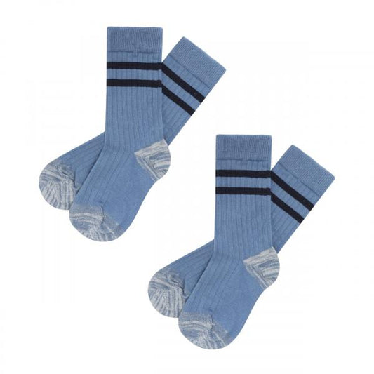 FUB 1 Pack Classic Organic Cotton Stripe Socks Sea