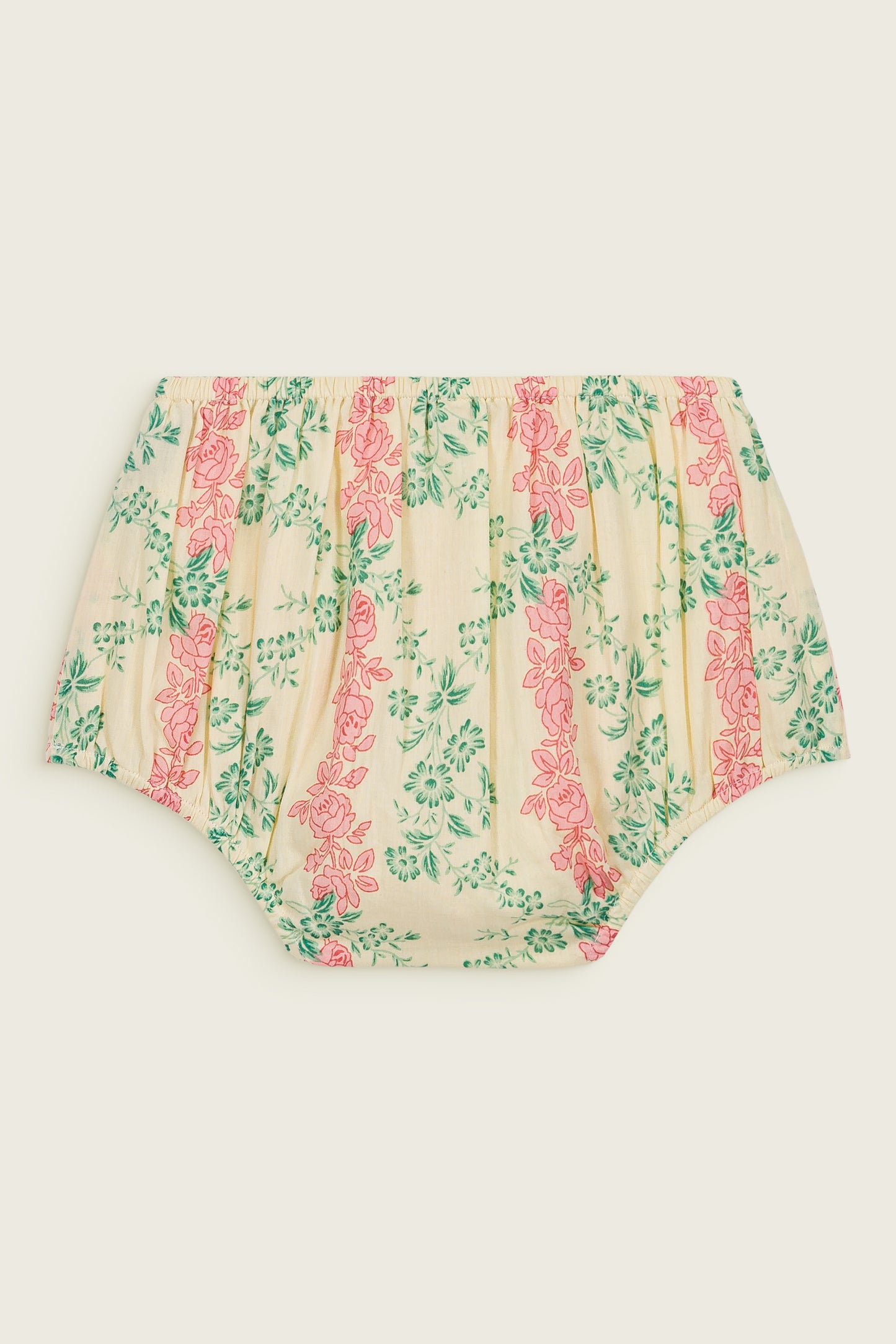 Abhi Vintage Rose Organic Cotton Bloomers with Elastic Waist Arabesque Print
