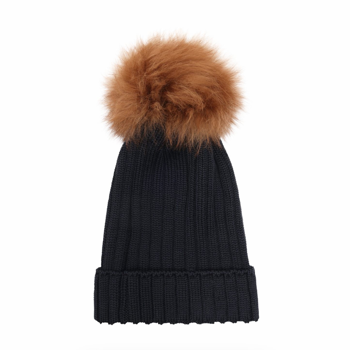 Huttelihut Kids Wool Alpaca Pompom Knit Beanie Dark Navy
