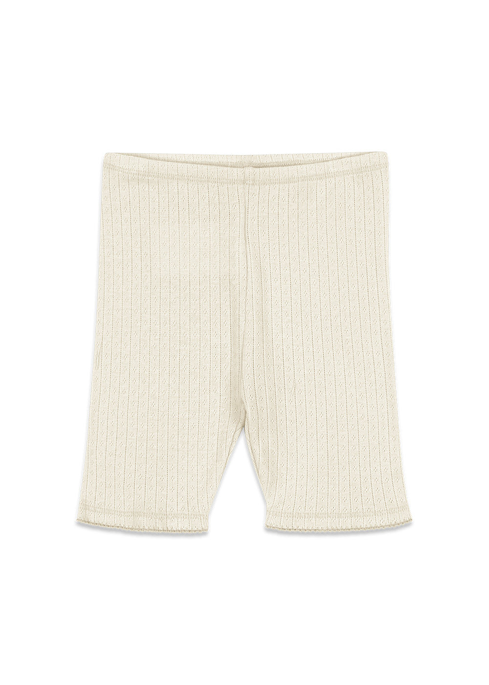 MINNIE Pointelle Knit Biker Short Leggings Organic Cotton GOTS Cream White