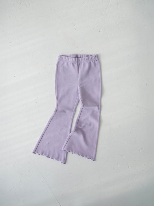 Flare Cotton Summer Trousers Lilac