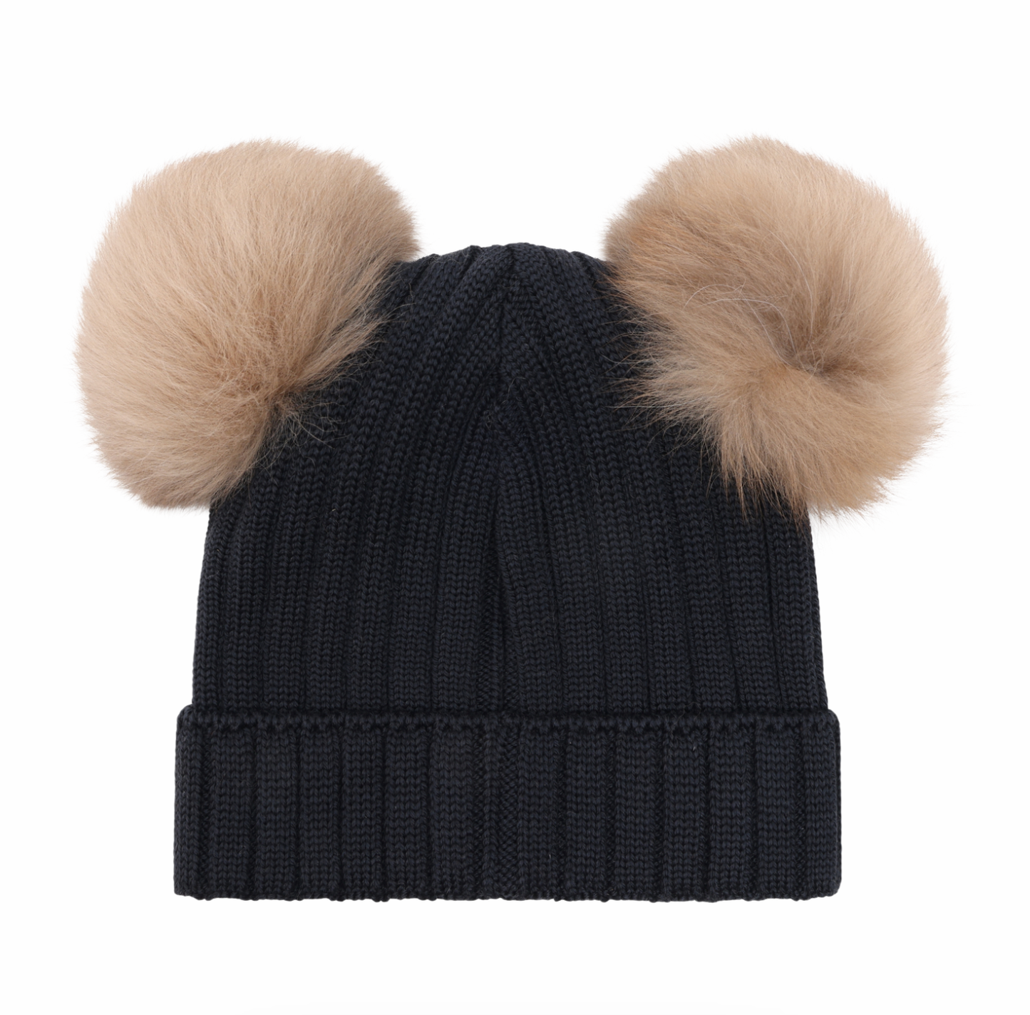 Huttelihut Kids Double Pom Pom Beanie Dark Navy