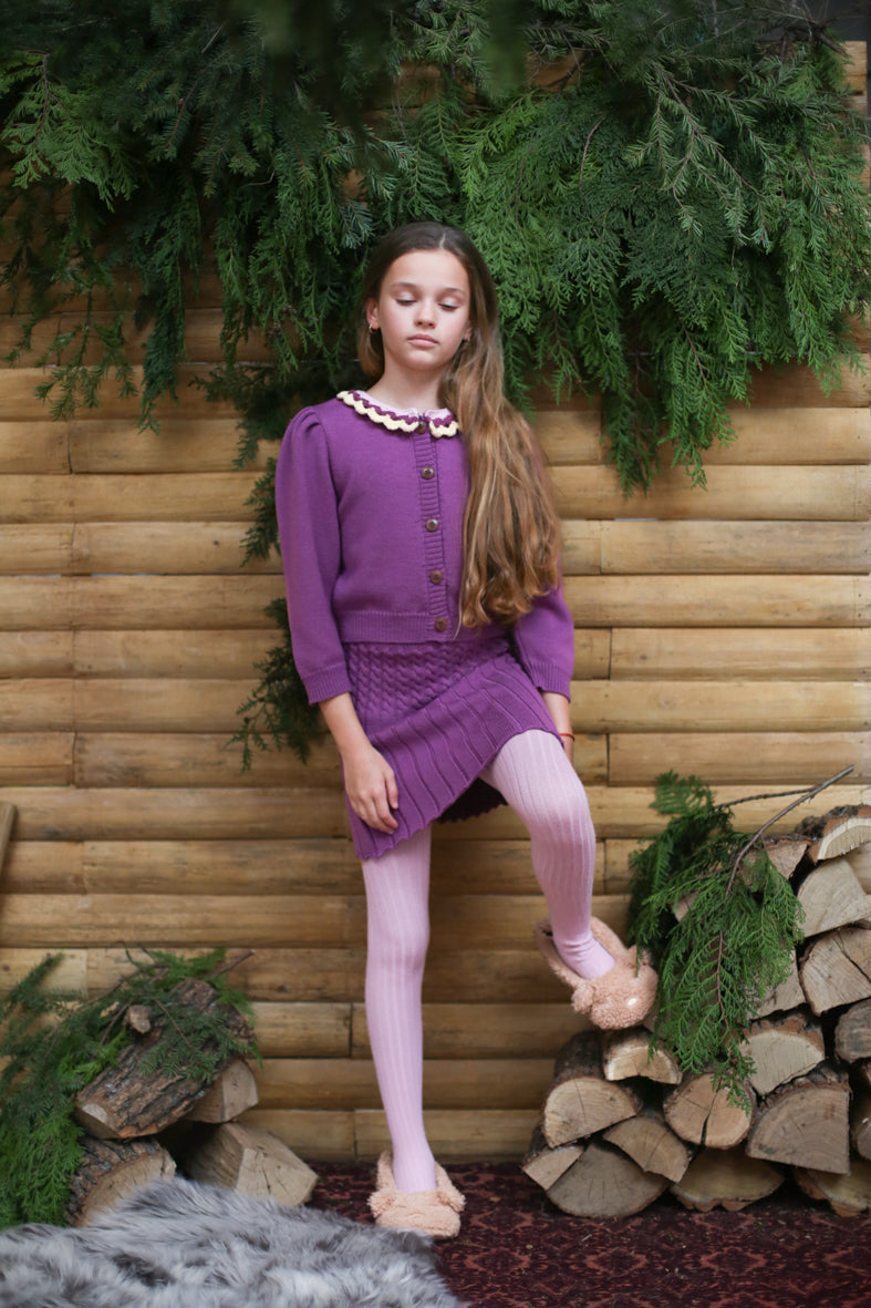 Vivia Handmade Merino Wool Skirt Grape Kis