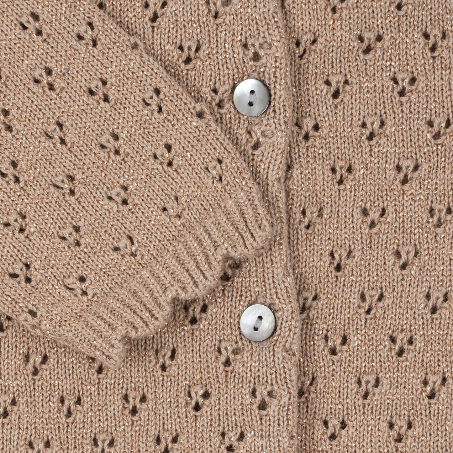 Holiday Organic Cotton Knit Cardigan Beige