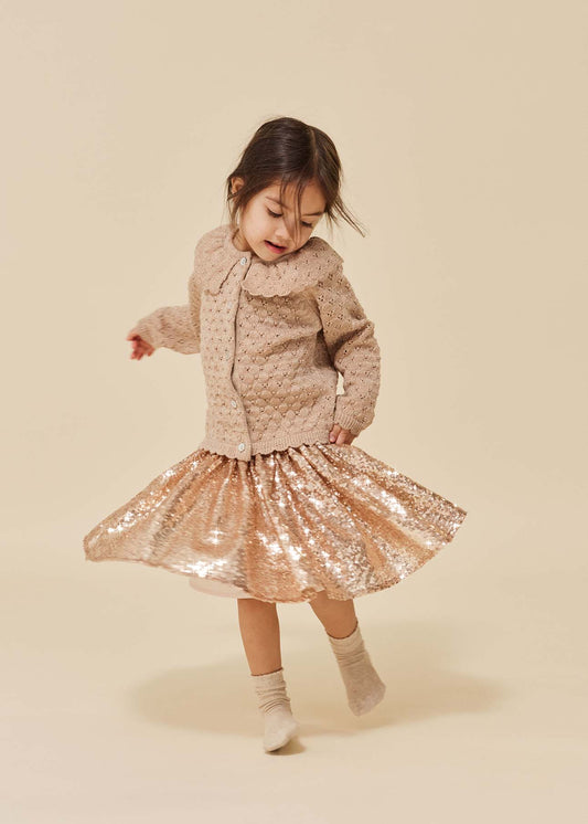 Starla Sequin Skirt Gold Blush
