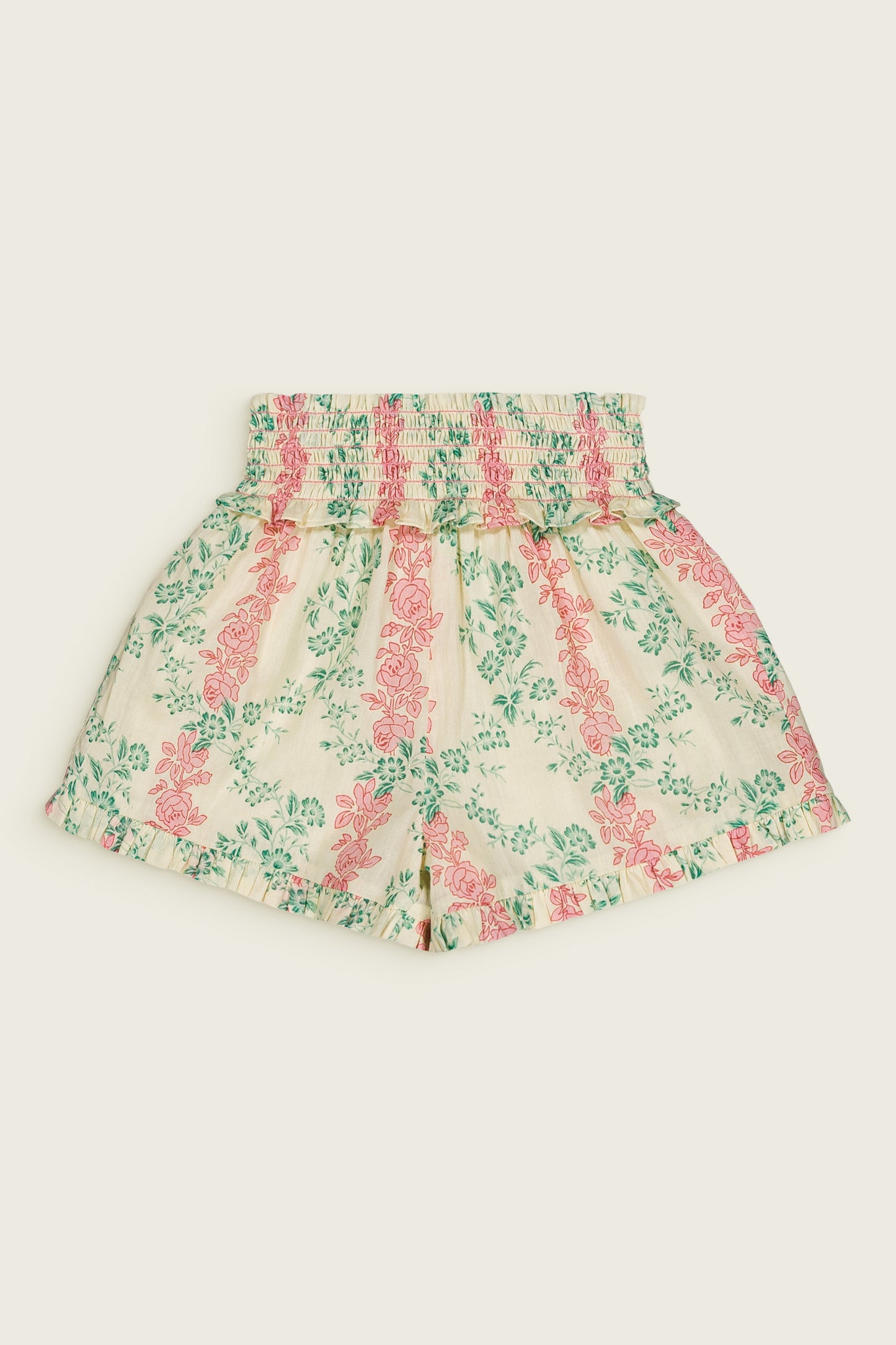 Mellow Yellow Vintage Flowers Printed Organic Cotton Sleeveless Embroidered Collar Set Arabesque