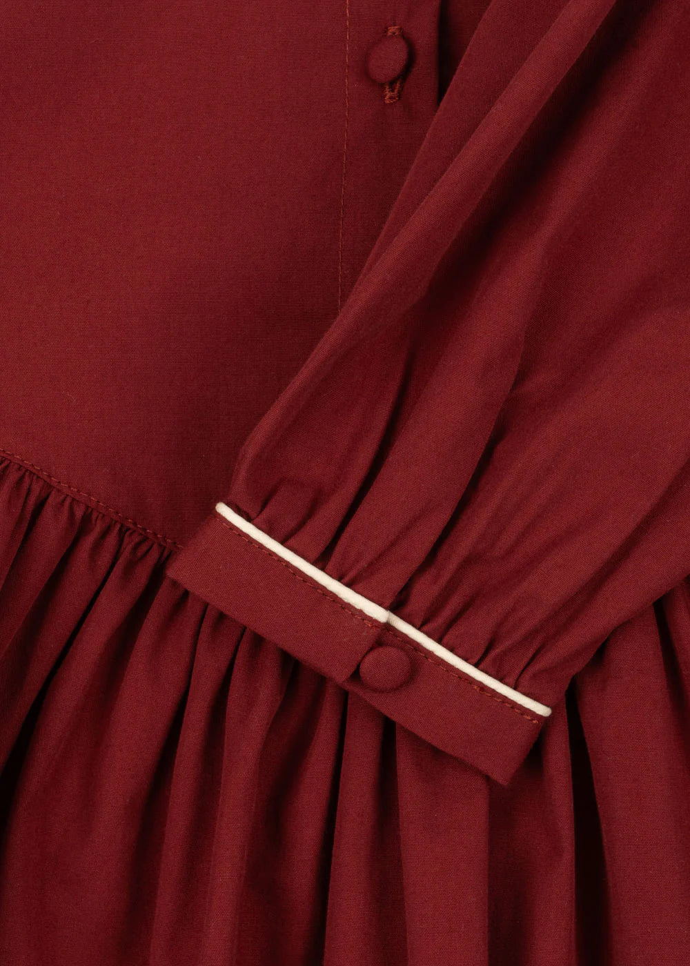 COEUR Vintage Collar Organic Cotton Dress Burgundy