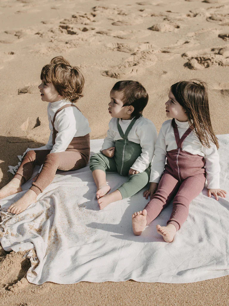 Footless Organic Cotton Tights Matcha Oat Latte