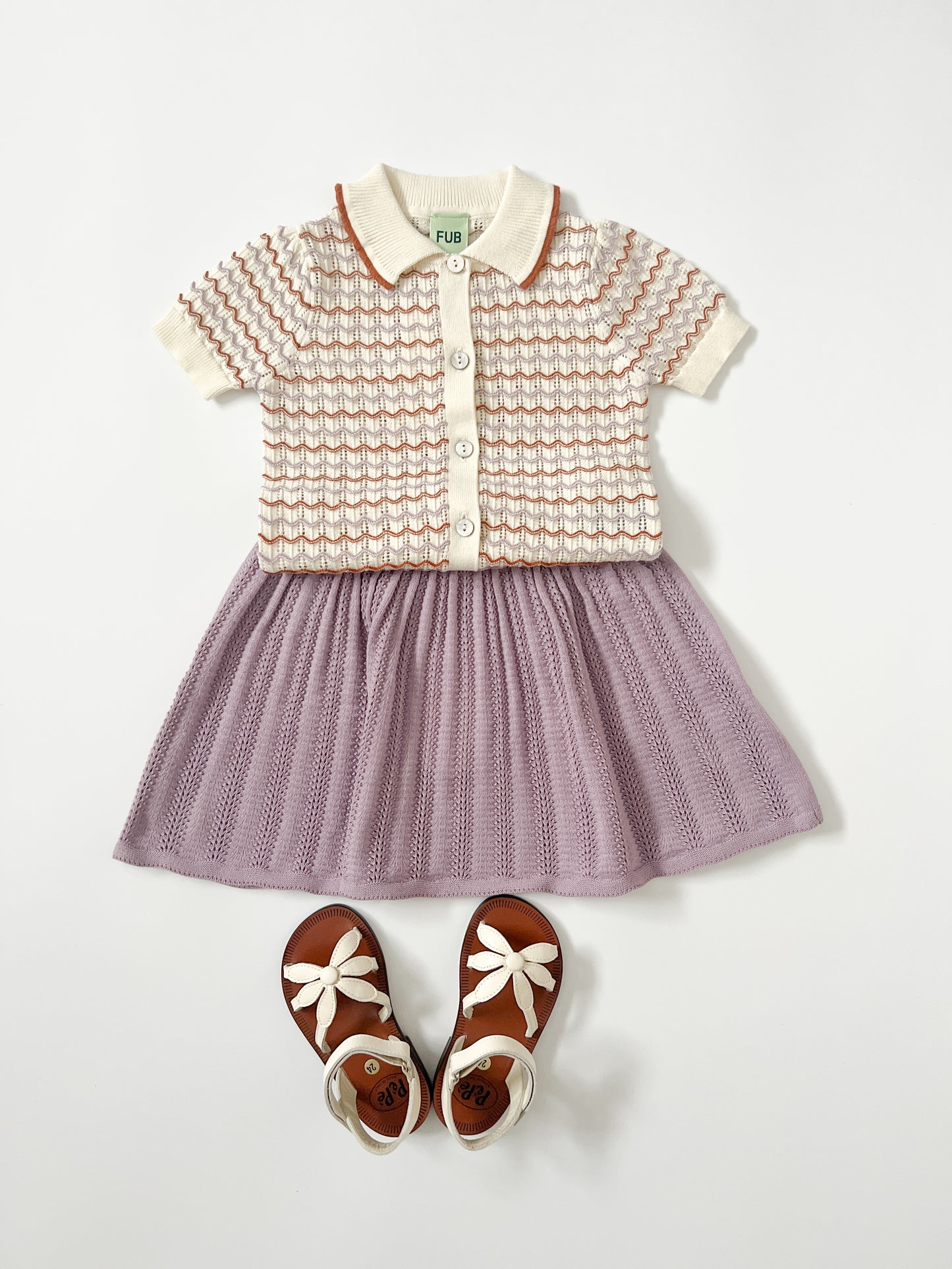 Pointelle Organic Cotton Summer Skirt Heather