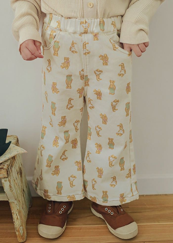 LULU Soft Cotton Denim Trousers Ecru