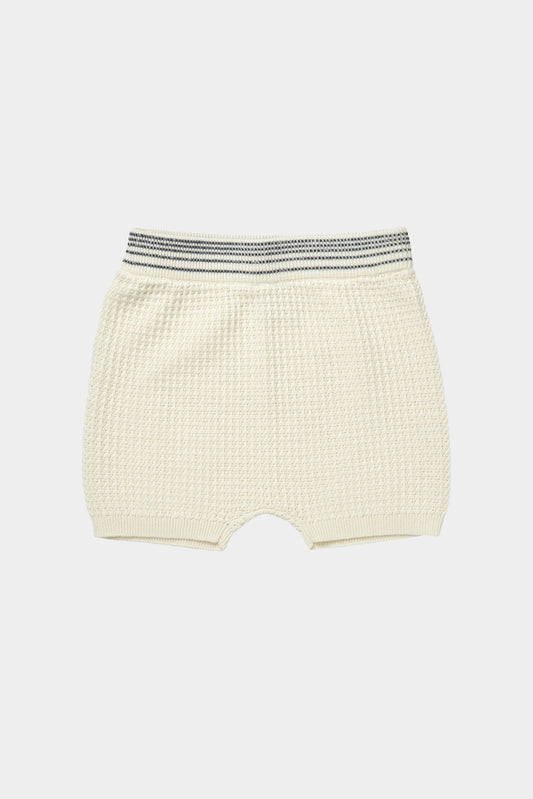 Organic Cotton Baby Structure Shorts Ecru