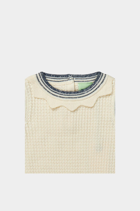 Organic Cotton Baby Sleeveless Structure Top Ecru