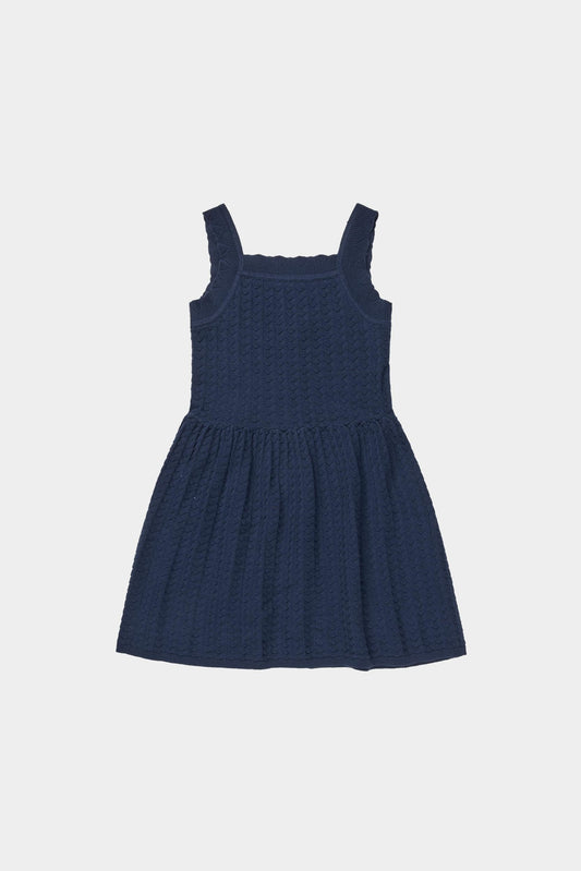 Organic Cotton Sleeveless Summer Dress Dark Navy