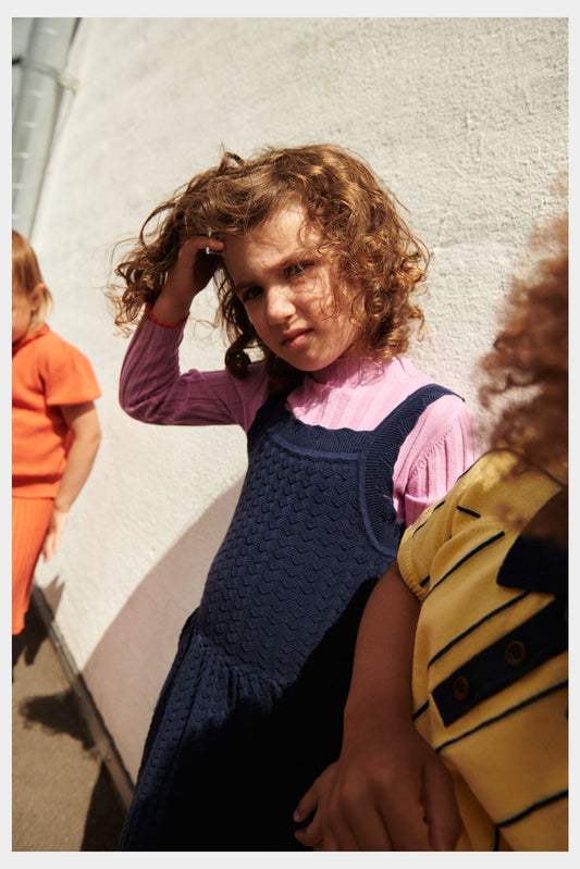 Organic Cotton Sleeveless Summer Dress Dark Navy