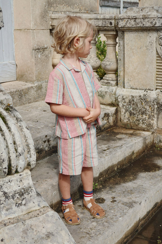VENICE Boys Striped Linen Summer Shorts
