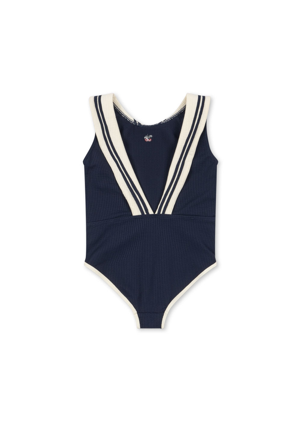 Girls Sailor Swimsuit Vintage-Inspired One-Piece Navy