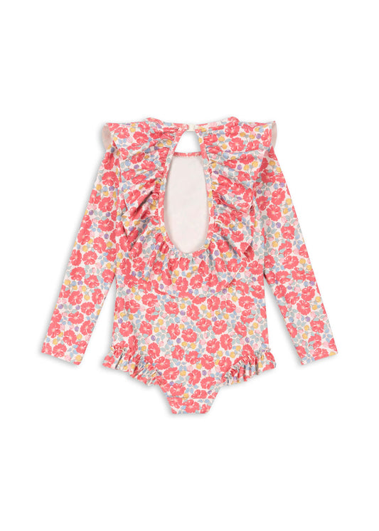 MANUCA Long Sleeves Swimsuit Multi Floral Print Rose Anglaise