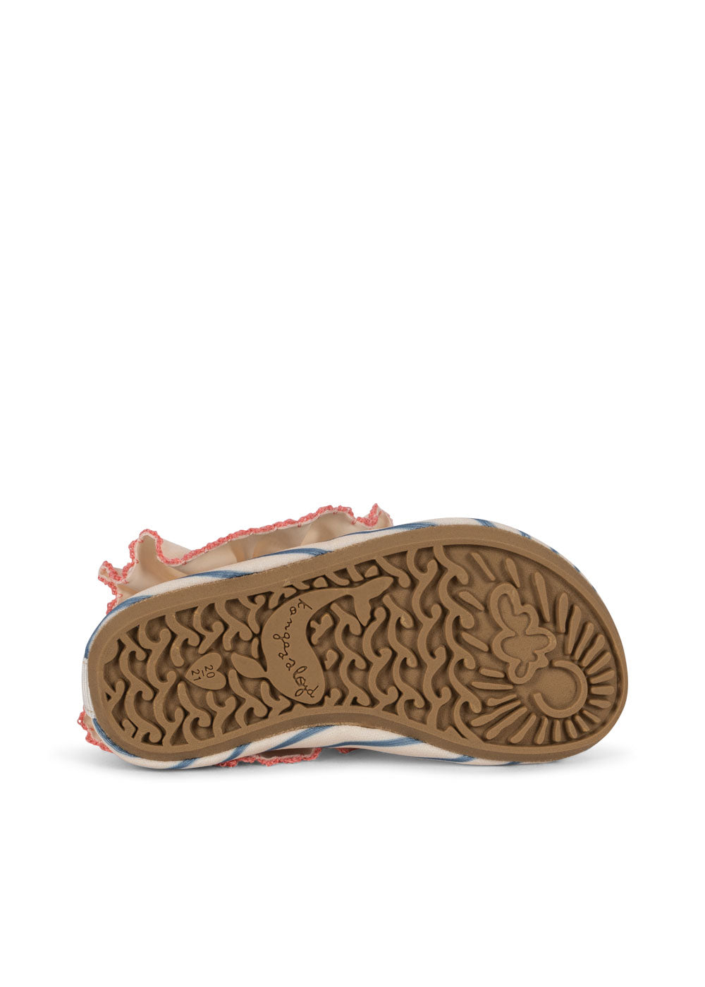 Girls Summer GINA Frill Striped Non-Slip Swim Shoes Ruffle Bow