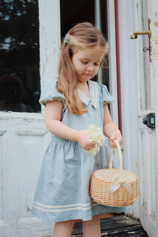 CELEBRATION ALLIE SAILOR SHORT SLEEVES ORGANIC COTTON COLLAR DRESS GOTS LIGHT BLUE