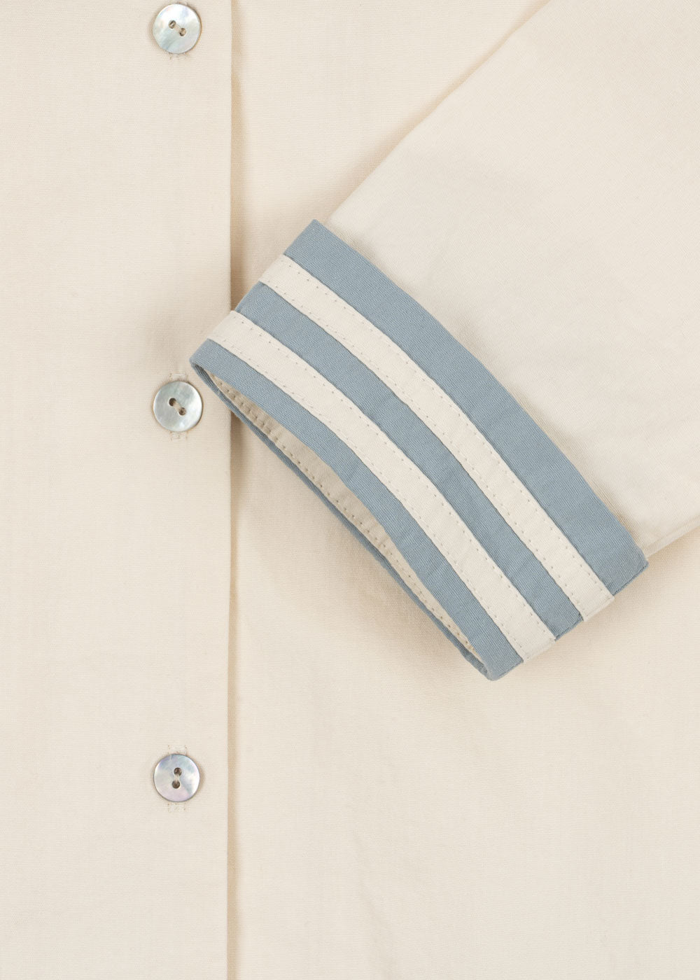 Kids Organic Cotton Sailor Collar Shirt Light Blue
