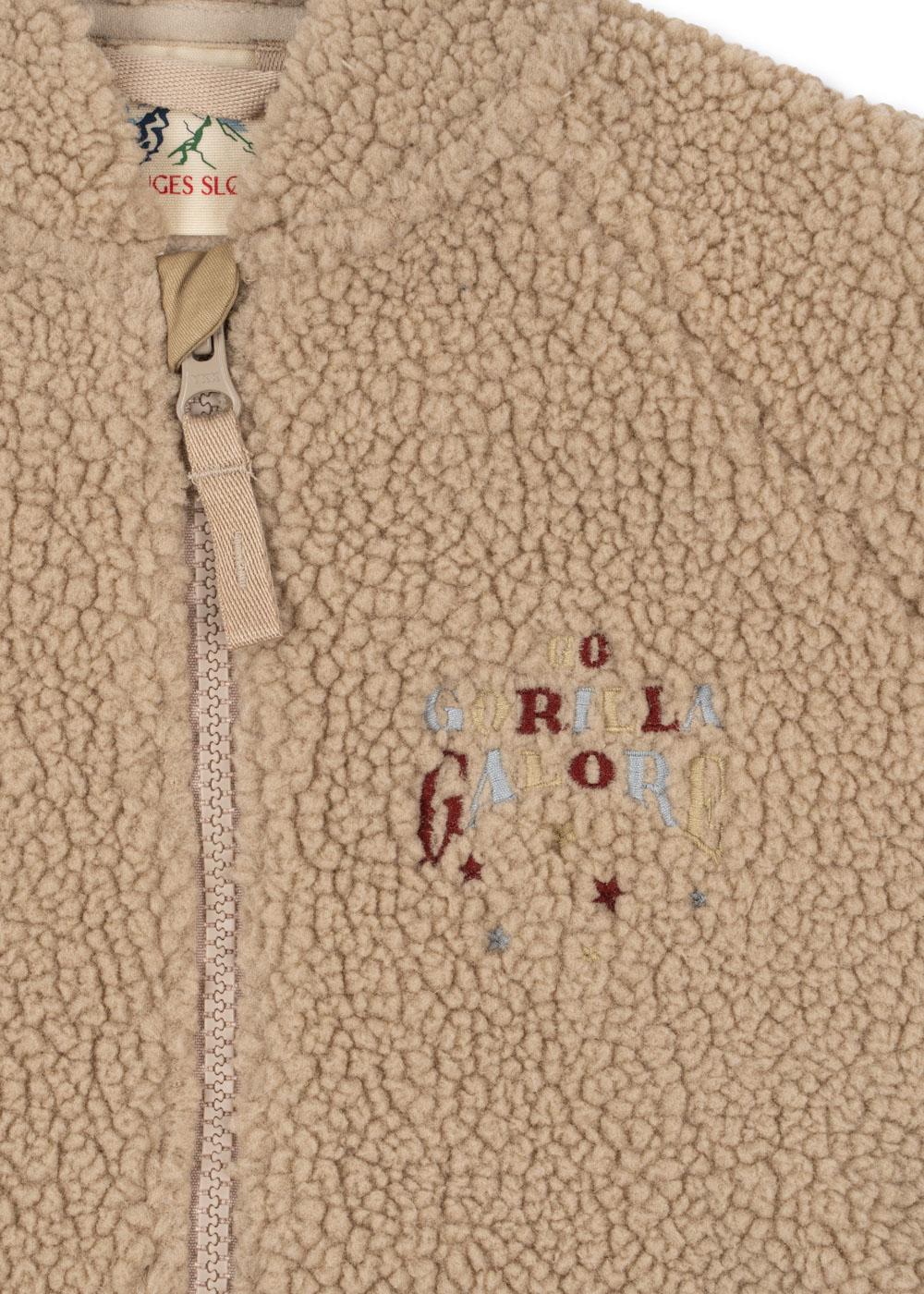 JAZZ Teddy Fleece Bomber Jacket Gorilla Embroidery