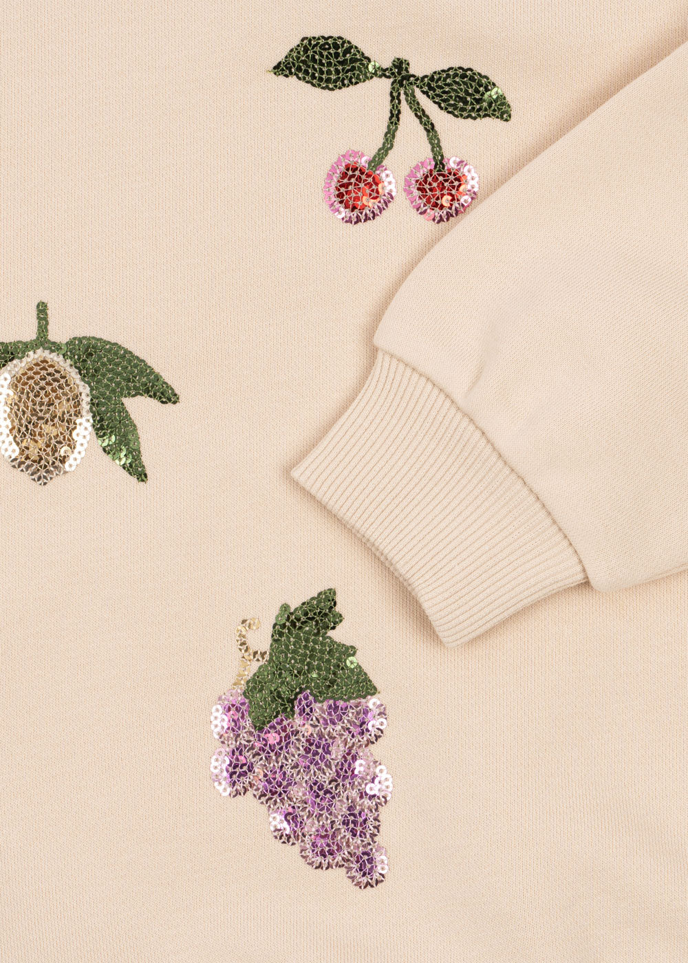 LOU Sequin Organic Cotton Sweatshirt Brazillian Sand