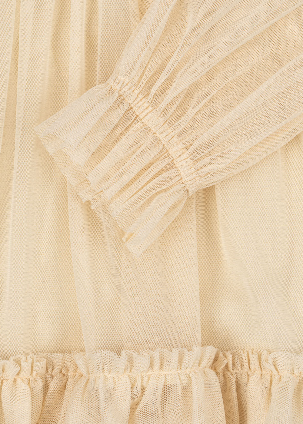 Velvet Bow Tulle DRESS Parchment