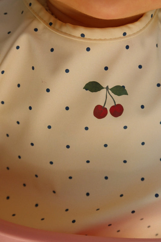 2 Pack Dinner BIB With Sleeves Navy Dot