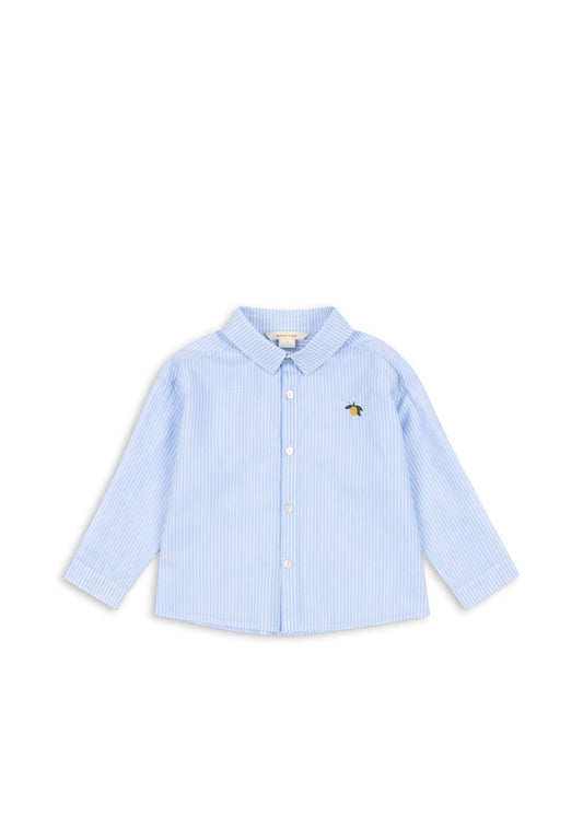 WES Long Sleeves Shirt Organic Cotton Blue Stripe