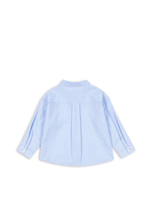 WES Long Sleeves Shirt Organic Cotton Blue Stripe