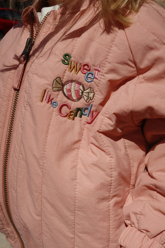 JUNO Bomber Jacket Candy Cameo Brown