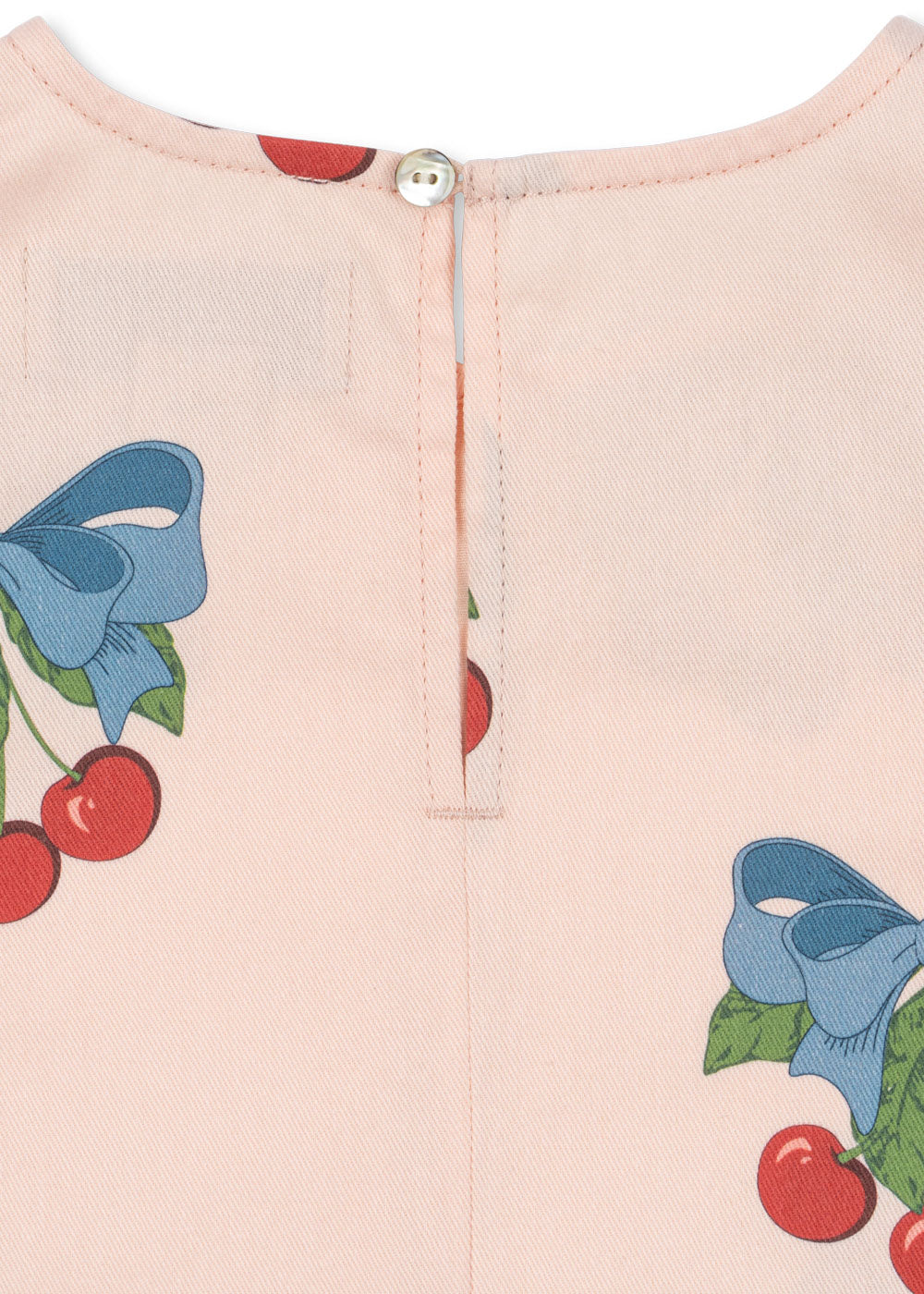 FRANKIE Organic Cotton Cherry Bow Printed Sleeveless Dress