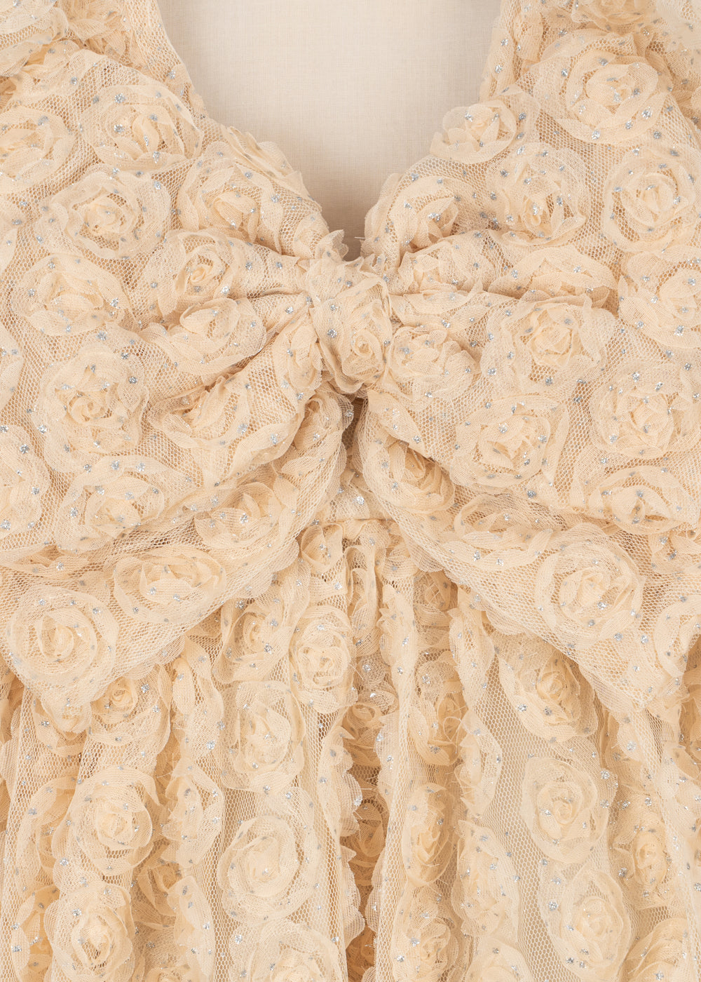 Konges Sløjd ALLY Champagne Party Dress Rosette Sparkly Floral Tulle