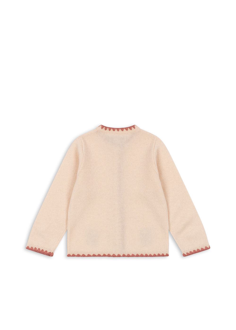 Konges Sløjd Collette Cream Cat Embroidered Kids Wool Cardigan