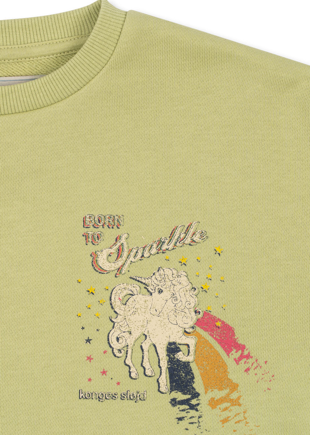 Konges Sløjd LOU Organic Cotton Sweatshirt Born to Sparkle Unicorn Green