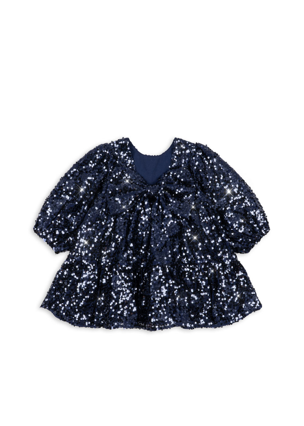 Konges Sløjd Lila Long Sleeves Sequins Bow Dress Navy