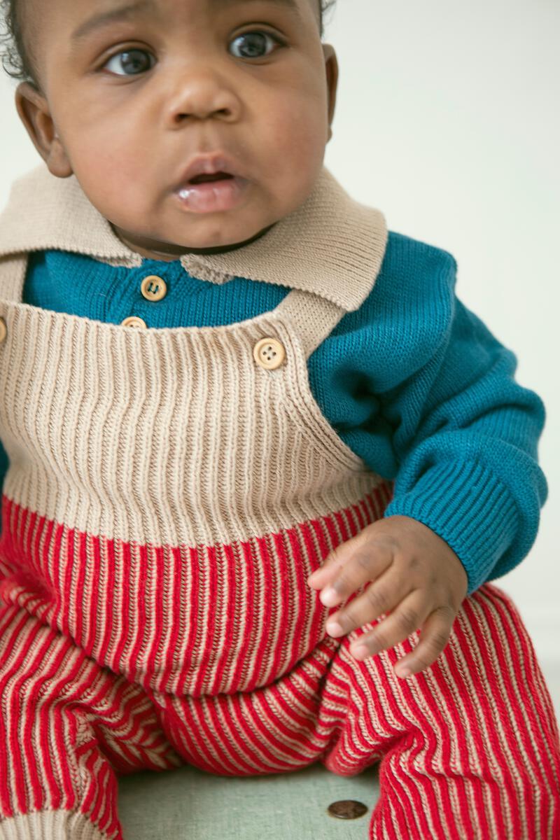 Vintage Red Knit Overall