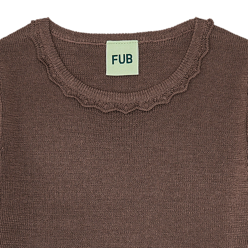 Pointelle Wool Dress Nutmeg